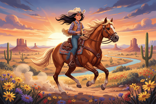 make it a young girl with black hair and an illustration